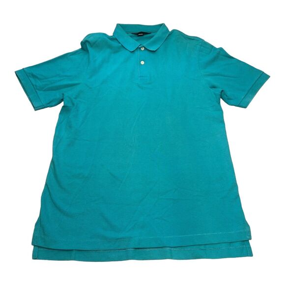 Lands’ End Polo Teal Short Sleeve Shirt Turquoise Men’s Size Medium - Picture 1 of 10
